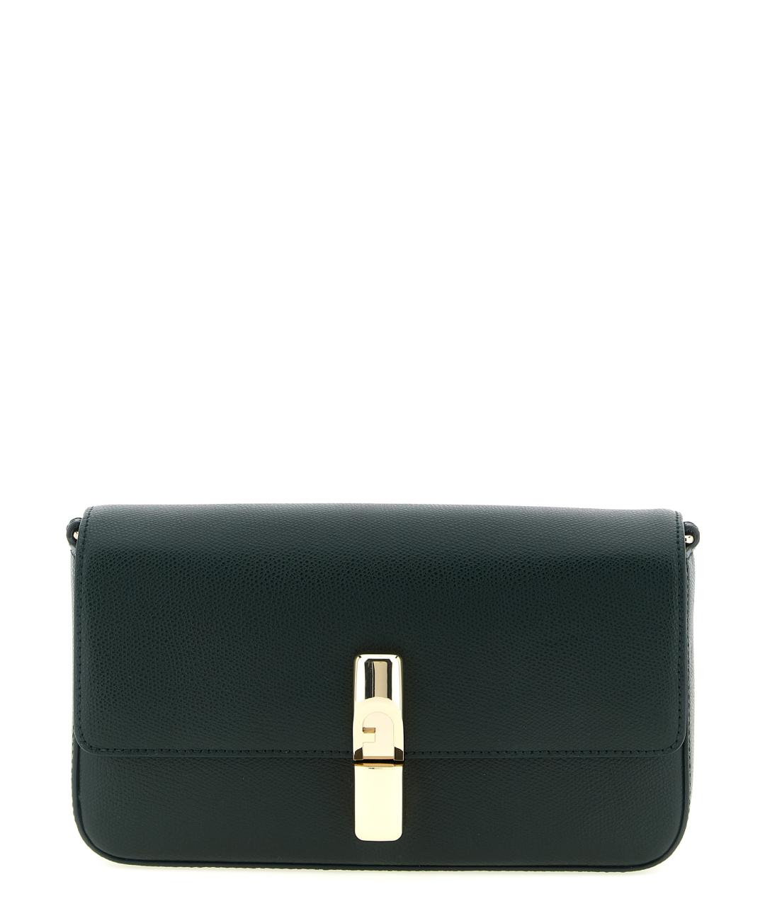 FURLA Зеленая кожаная сумка через плечо, фото 1