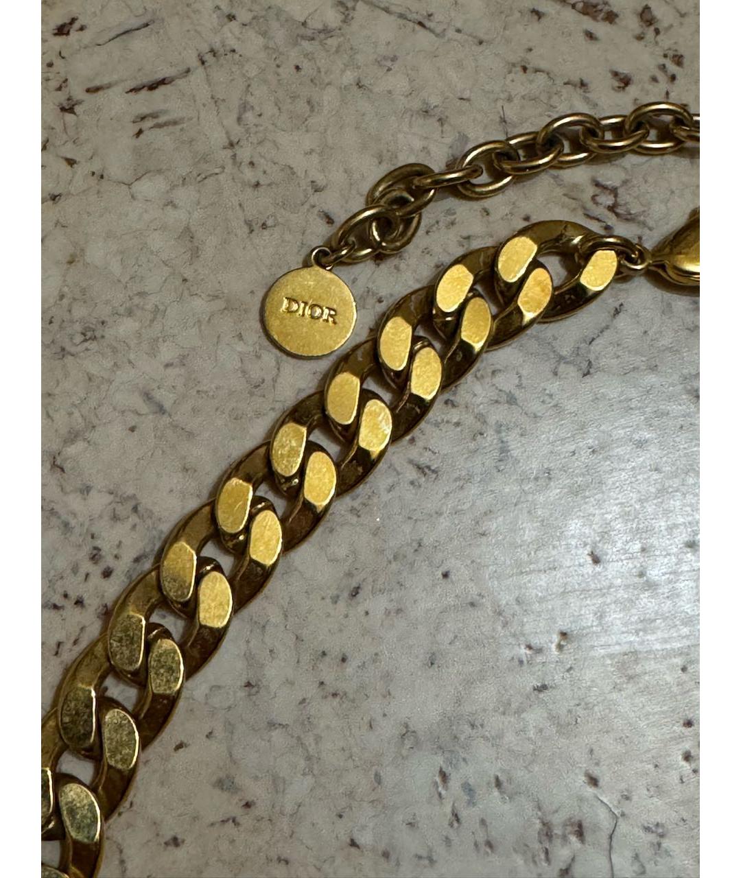 CHRISTIAN DIOR Золотое металлическое колье, фото 4
