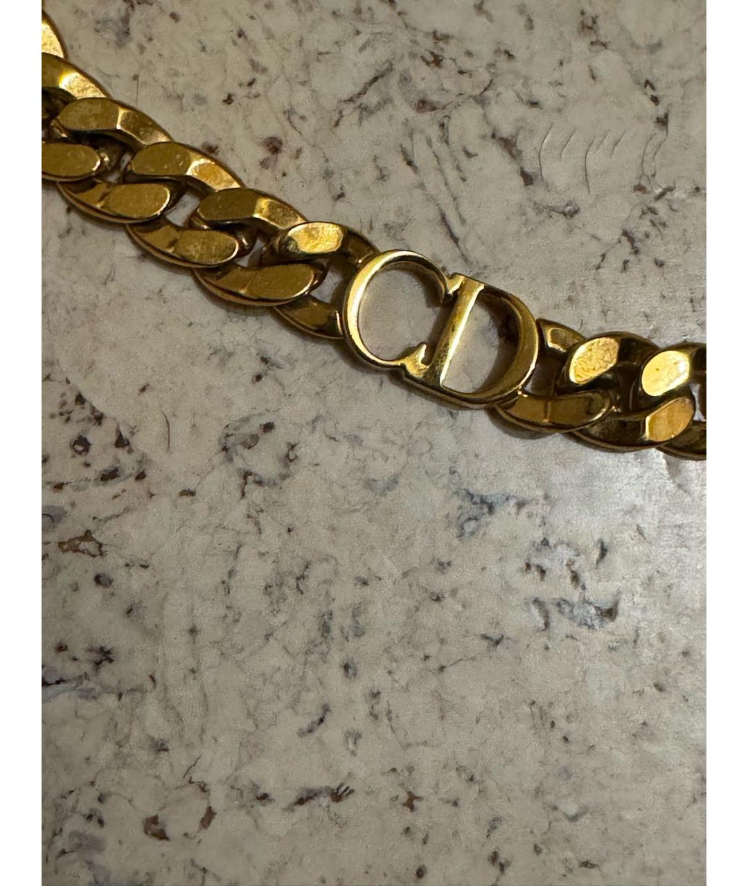 CHRISTIAN DIOR Золотое металлическое колье, фото 3