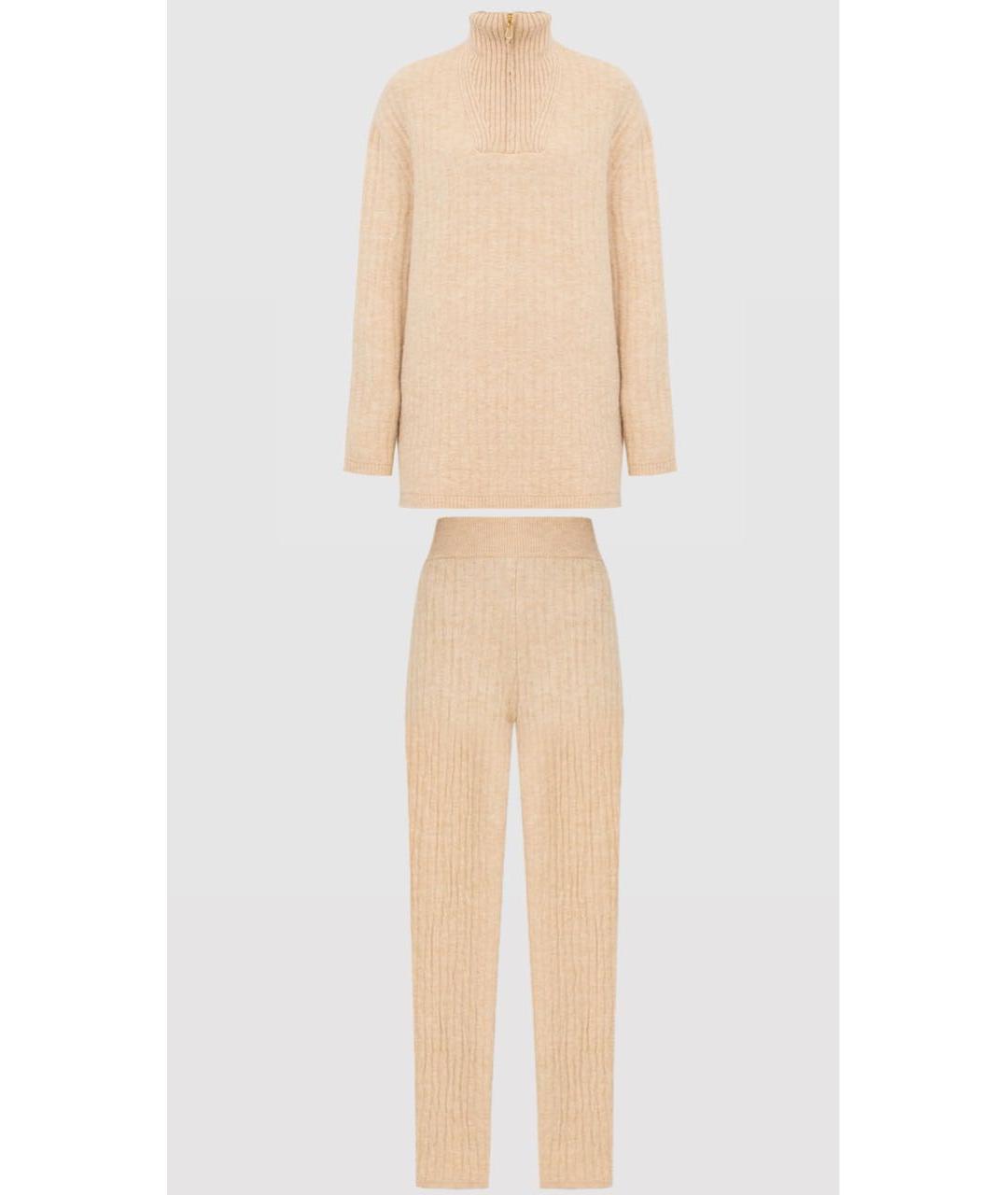 NANUSHKA Бежевый шерстяной костюм с брюками, фото 8