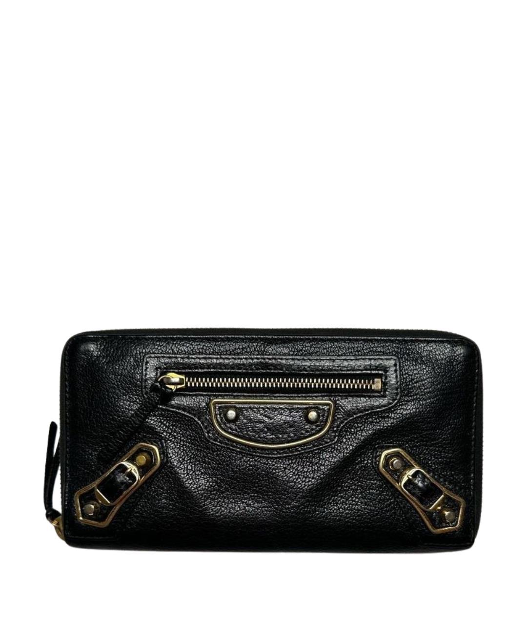 BALENCIAGA Черный кожаный кошелек, фото 1