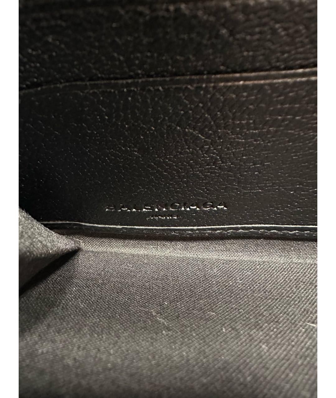 BALENCIAGA Черный кожаный кошелек, фото 8
