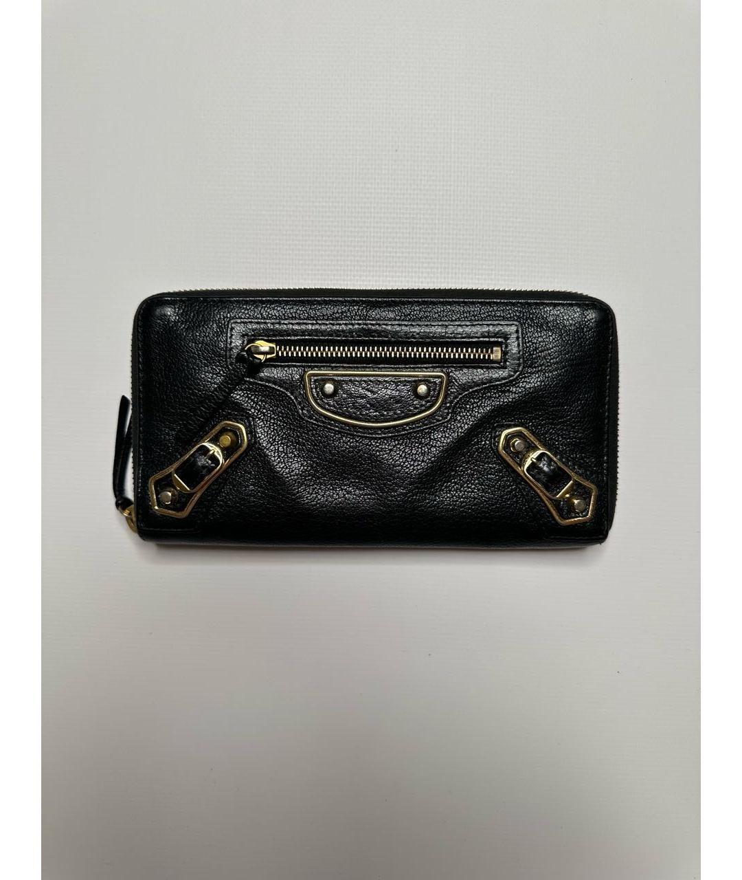 BALENCIAGA Черный кожаный кошелек, фото 10