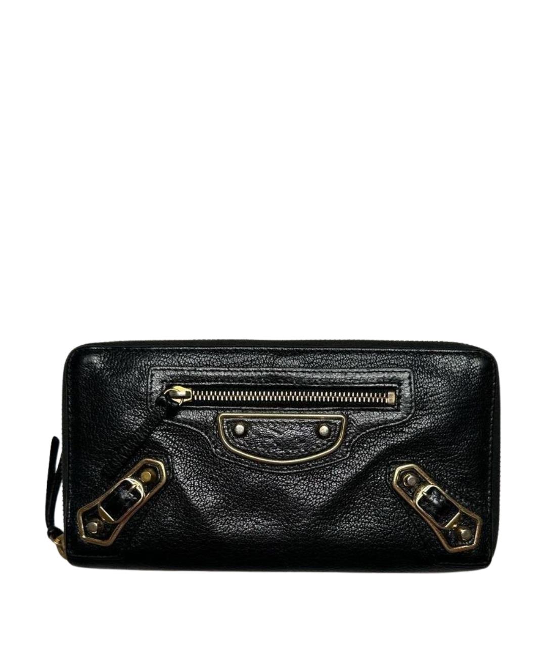 BALENCIAGA Черный кожаный кошелек, фото 1