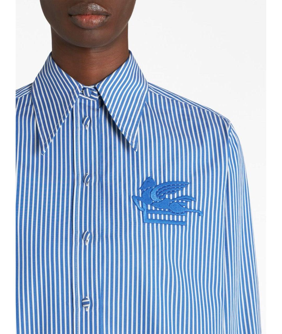 ETRO Голубая хлопковая рубашка, фото 2