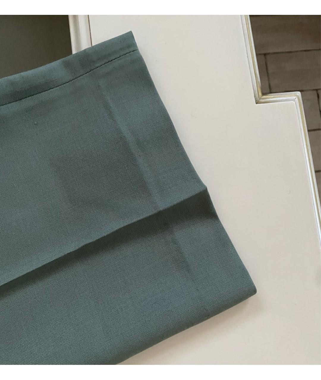 ERIKA CAVALLINI Зеленые шерстяные прямые брюки, фото 8