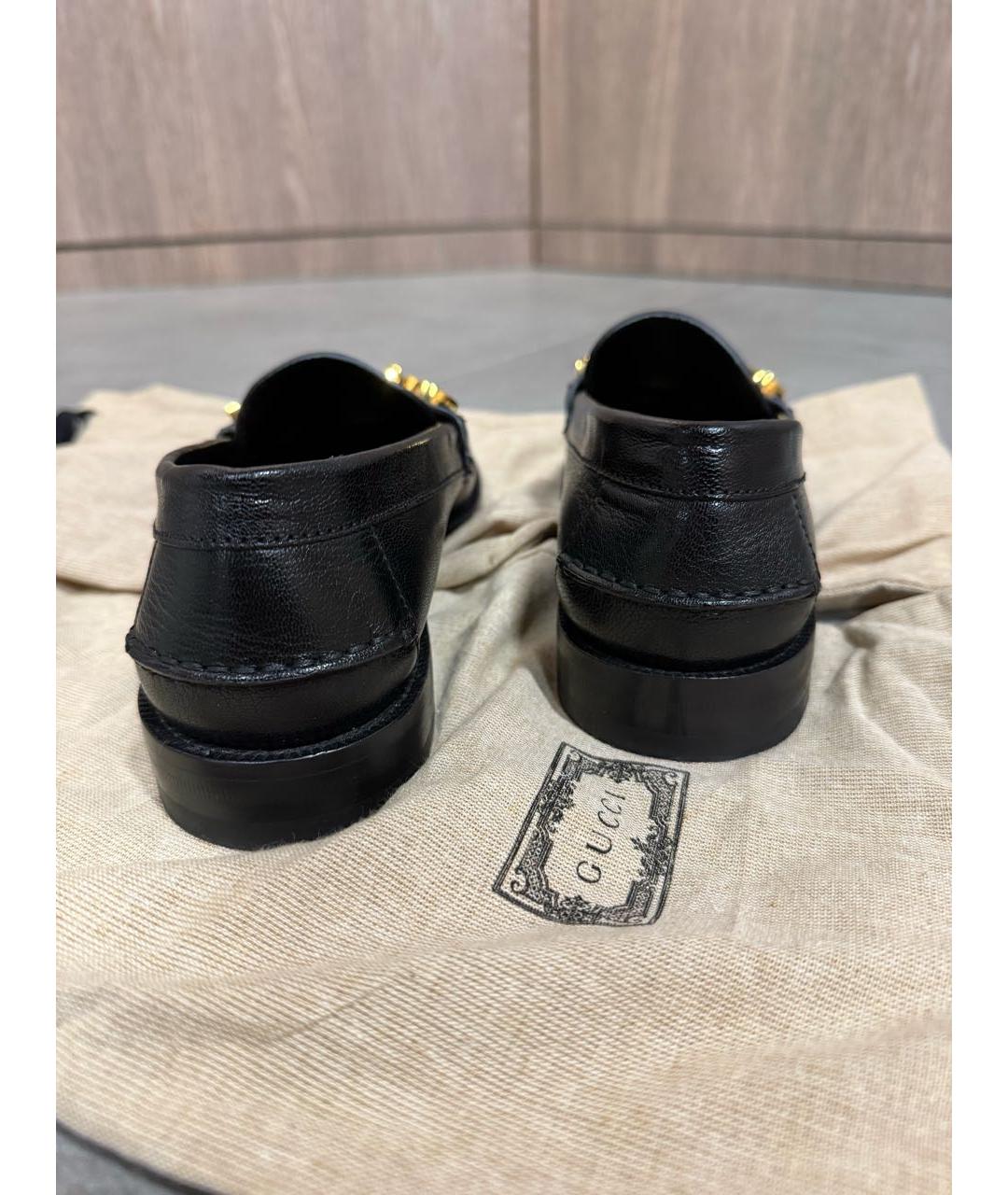 GUCCI Черные кожаные лоферы, фото 4