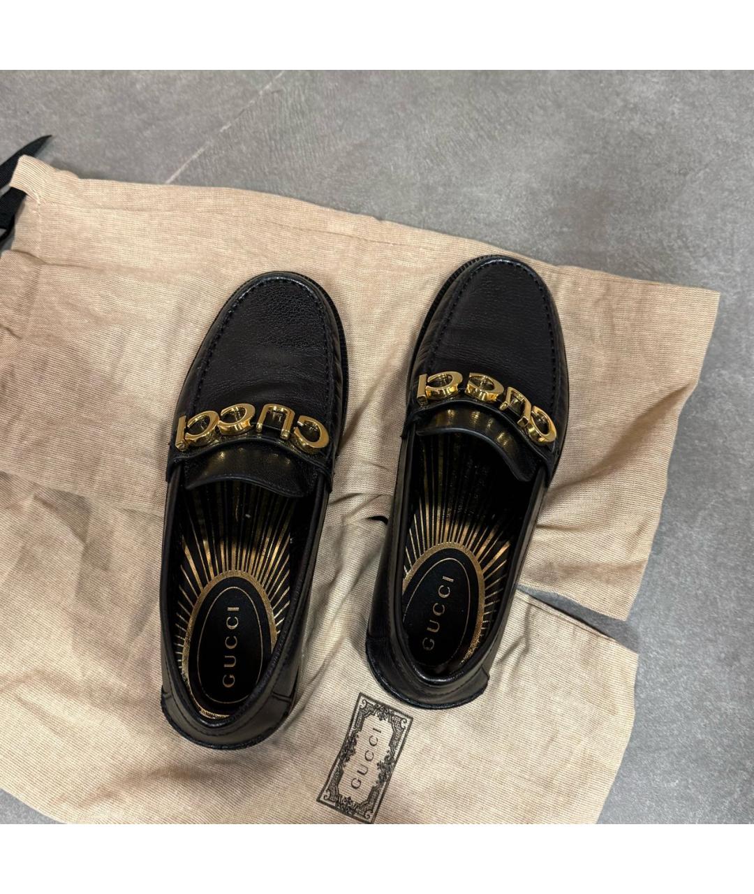 GUCCI Черные кожаные лоферы, фото 3