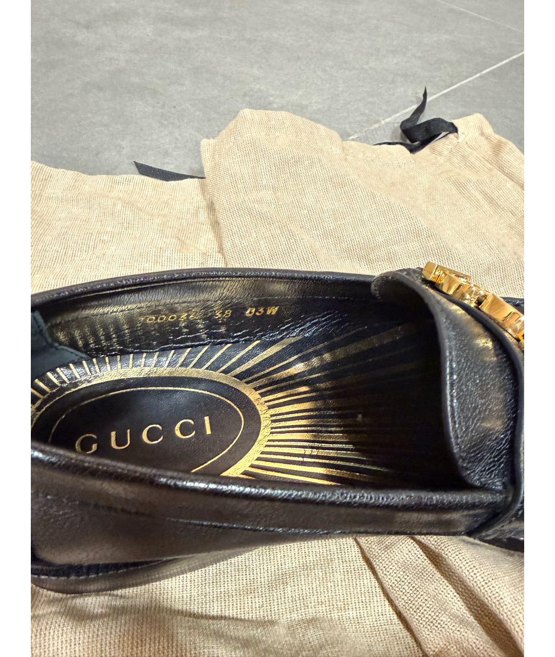 GUCCI Черные кожаные лоферы, фото 6