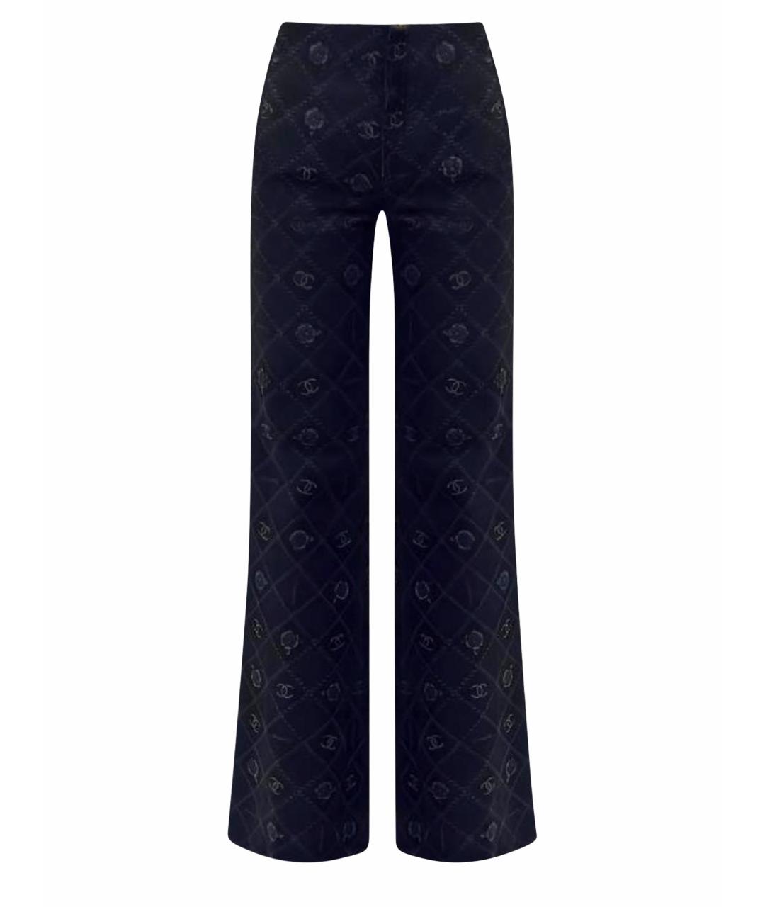 CHANEL Черные хлопковые прямые джинсы, фото 1