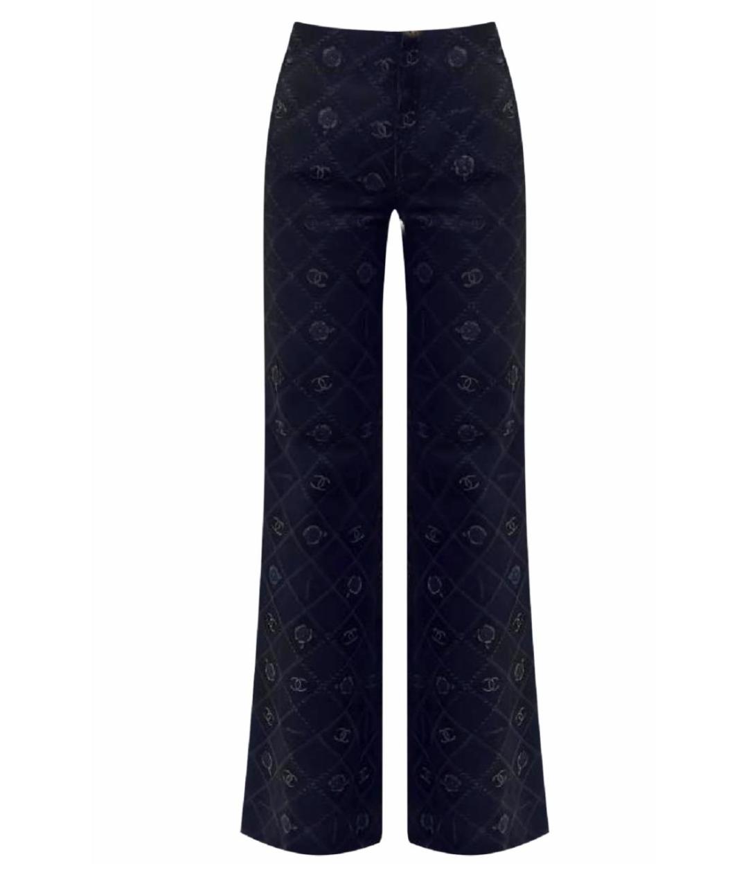 CHANEL Черные хлопковые прямые джинсы, фото 3