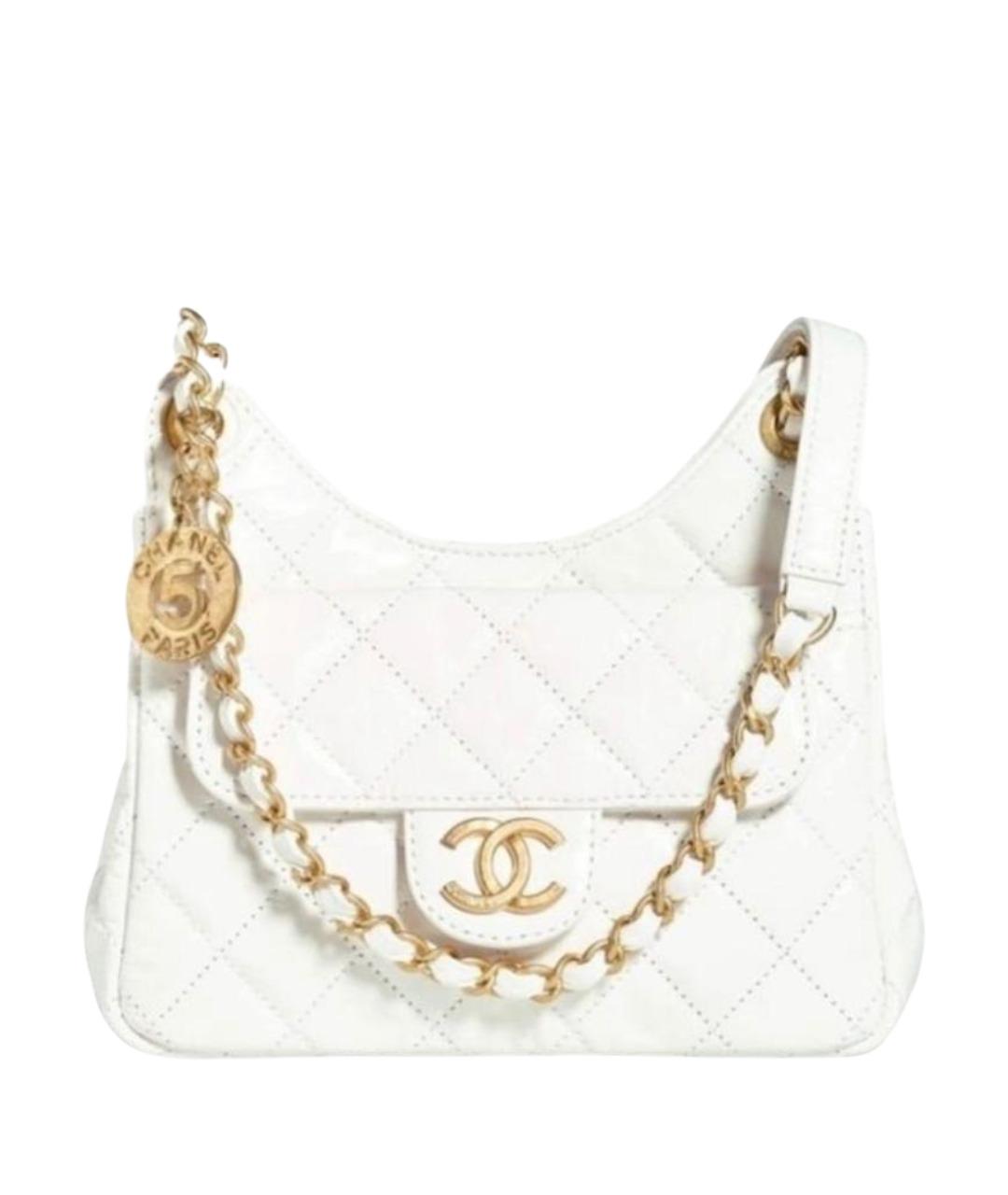 CHANEL Белая кожаная сумка через плечо, фото 1