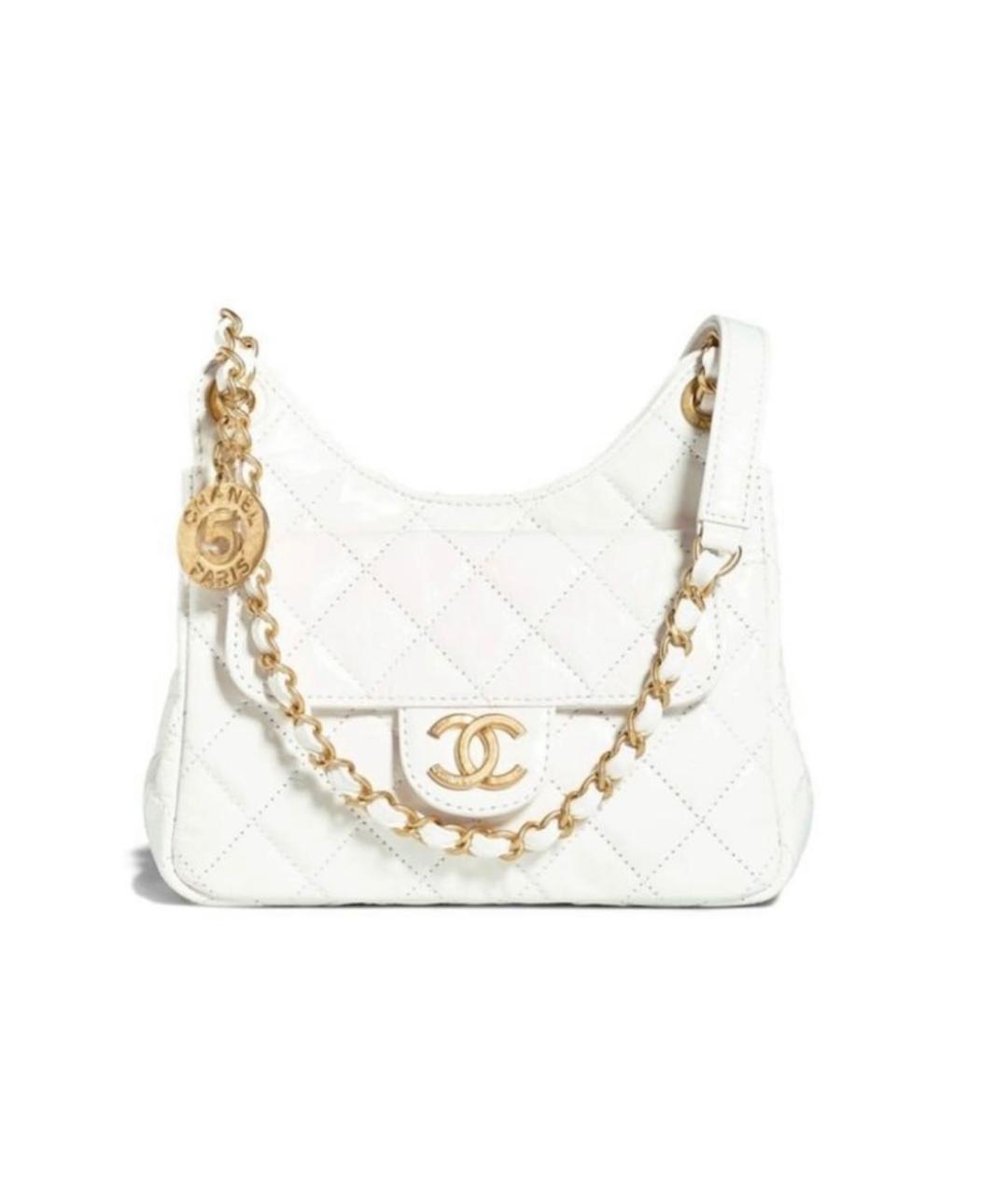 CHANEL Белая кожаная сумка через плечо, фото 8