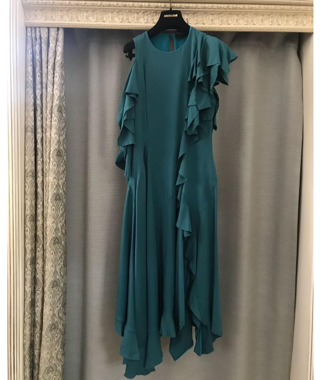 ERIKA CAVALLINI Бирюзовое вискозное вечернее платье, фото 7