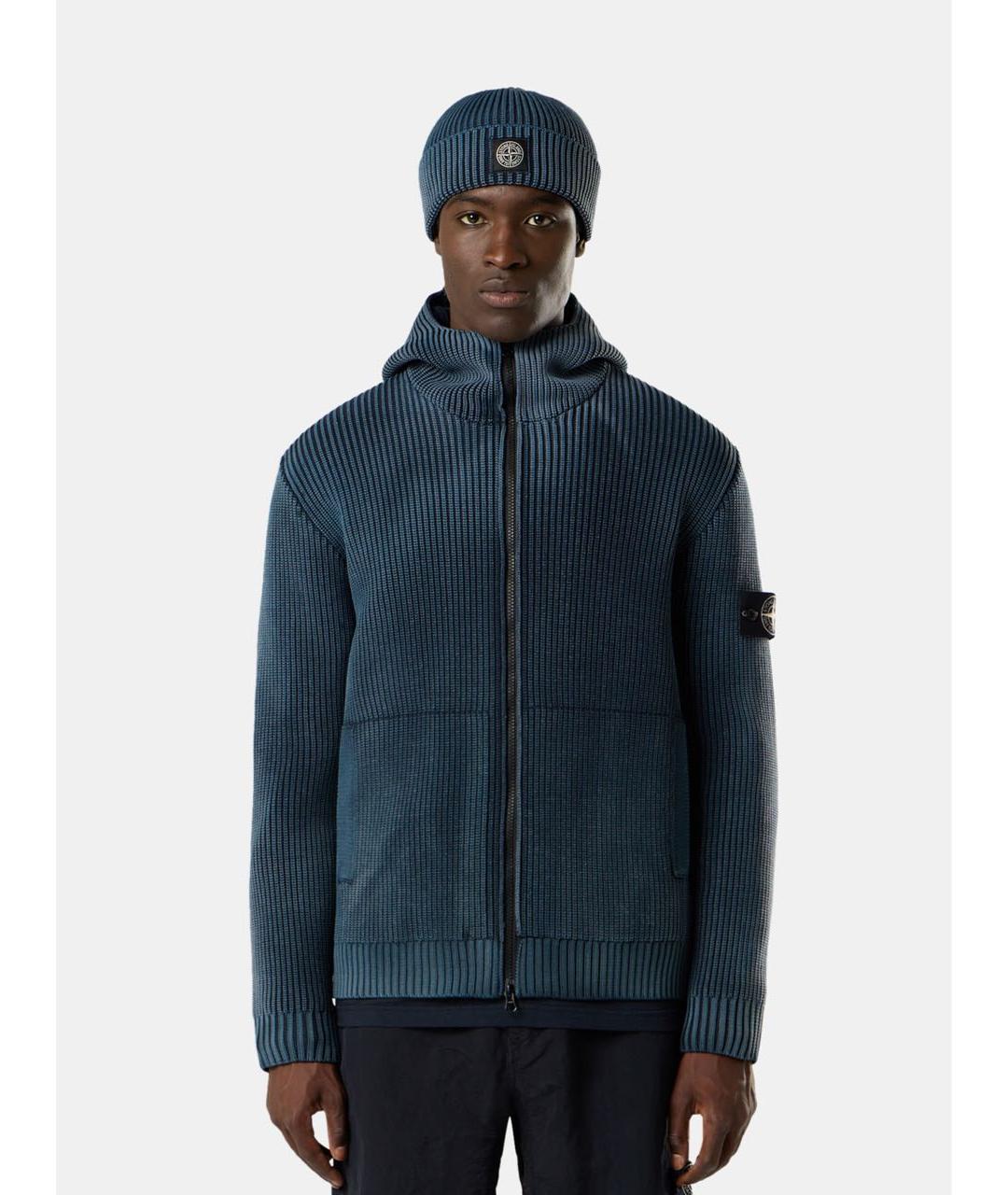 STONE ISLAND Темно-синяя полиамидовая куртка, фото 4
