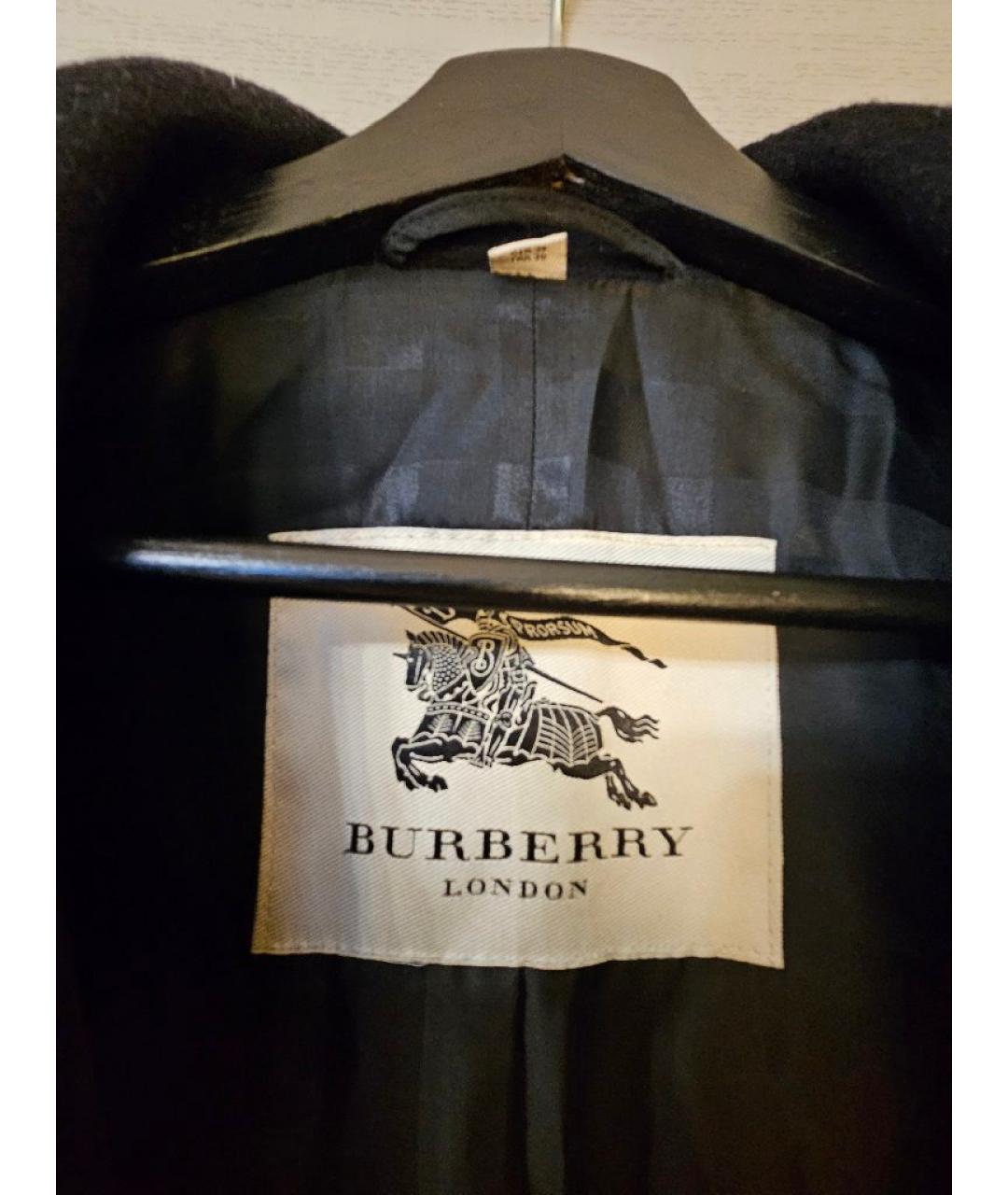 BURBERRY Черное шерстяное пальто, фото 3