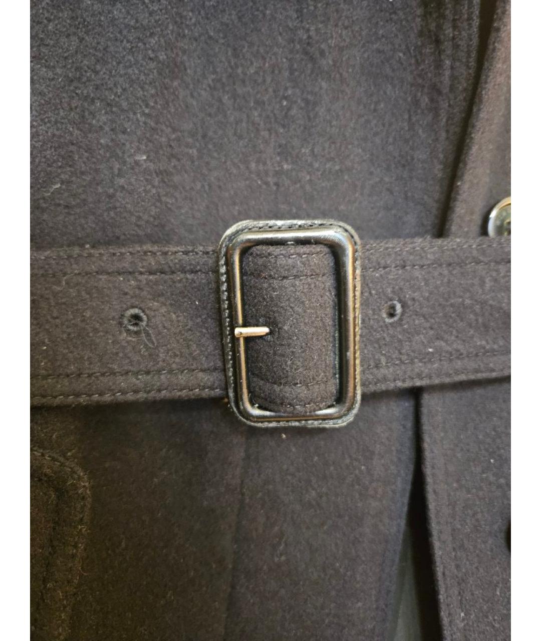 BURBERRY Черное шерстяное пальто, фото 4