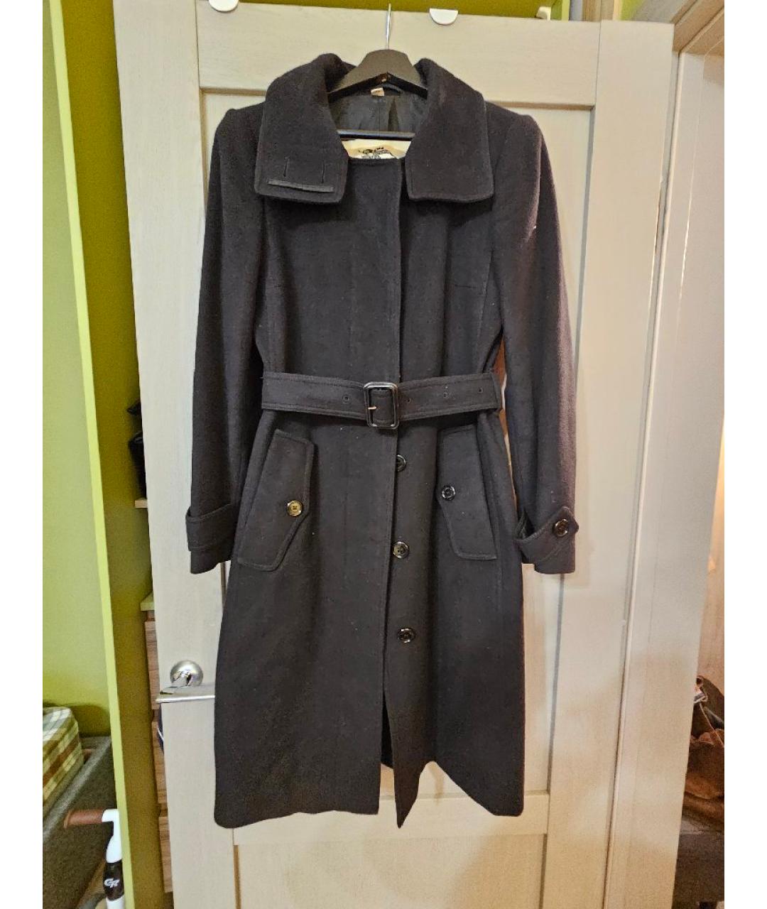 BURBERRY Черное шерстяное пальто, фото 5