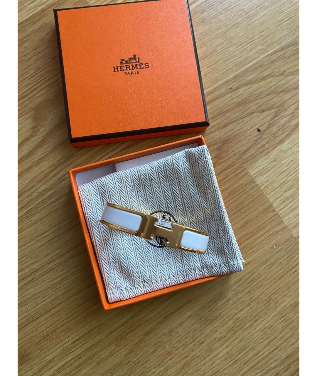 HERMES Белый позолоченный браслет, фото 4