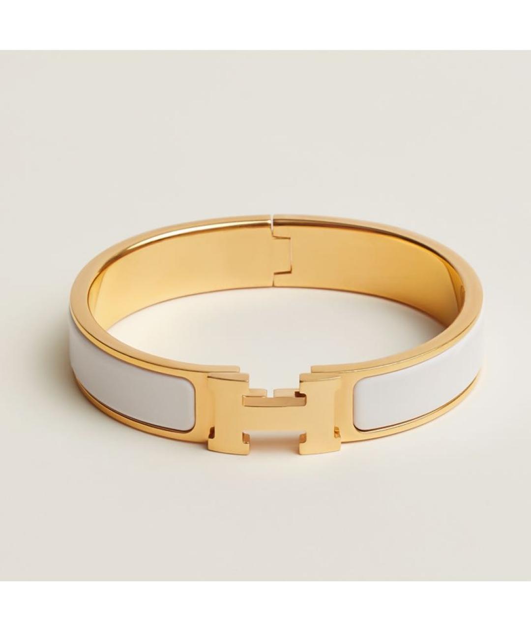 HERMES Белый позолоченный браслет, фото 7