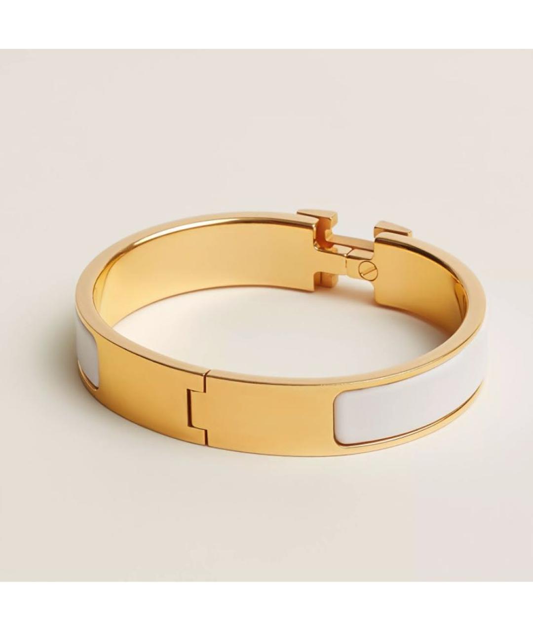 HERMES Белый позолоченный браслет, фото 2