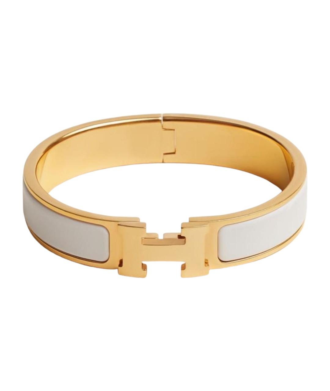 HERMES Белый позолоченный браслет, фото 1