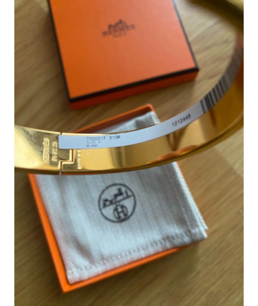 HERMES Белый позолоченный браслет, фото 5