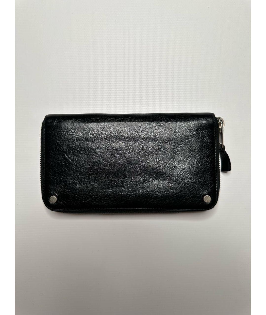 BALENCIAGA Черный кожаный кошелек, фото 9