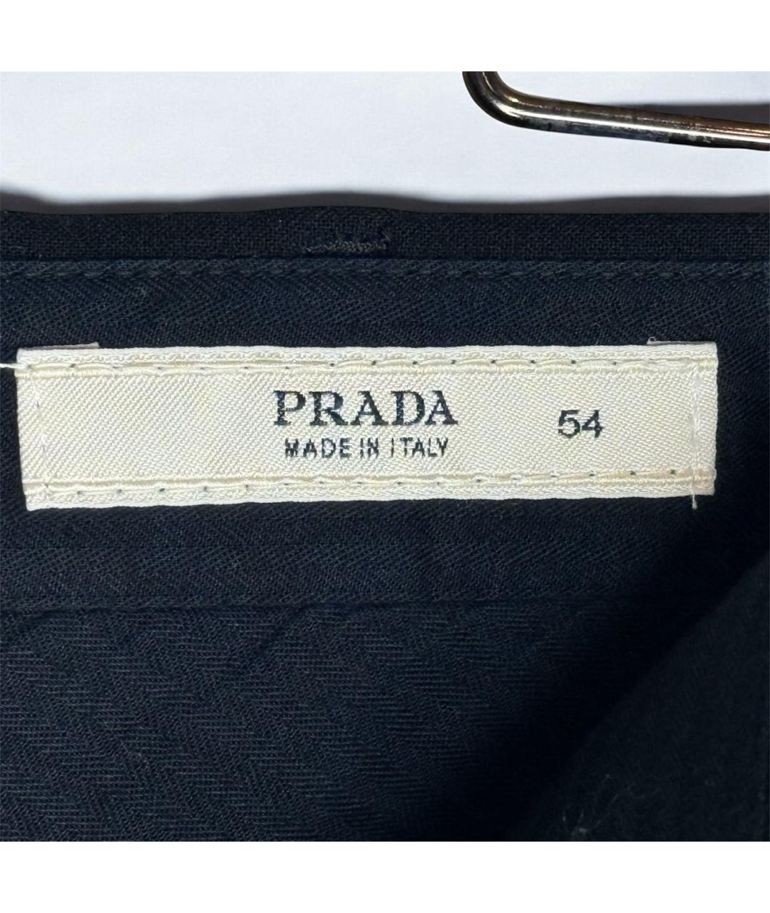 PRADA Черные шерстяные классические брюки, фото 7