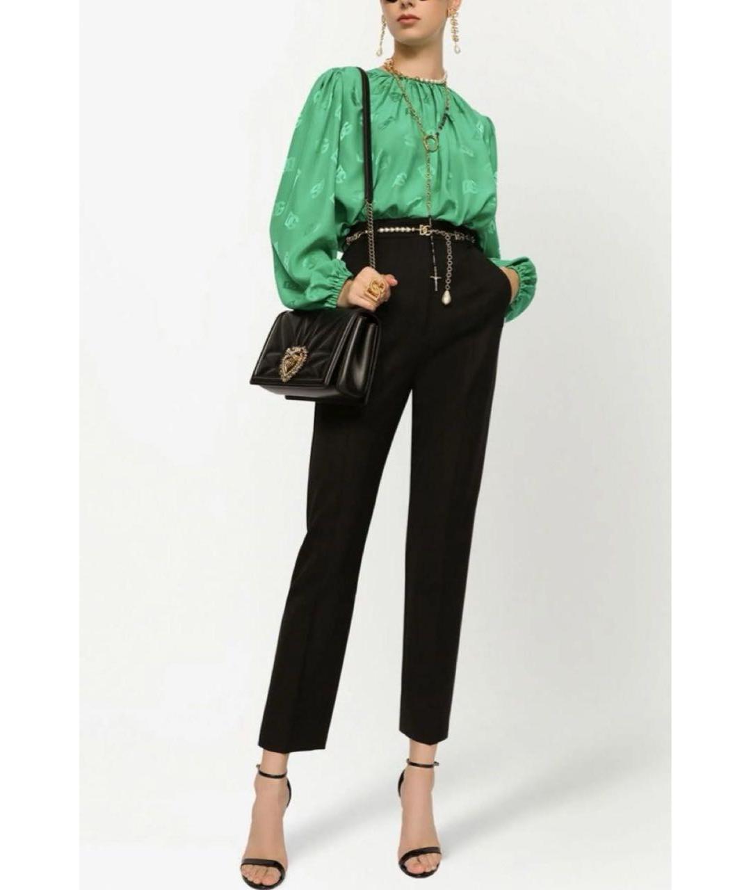 DOLCE&GABBANA Зеленая шелковая блузы, фото 4