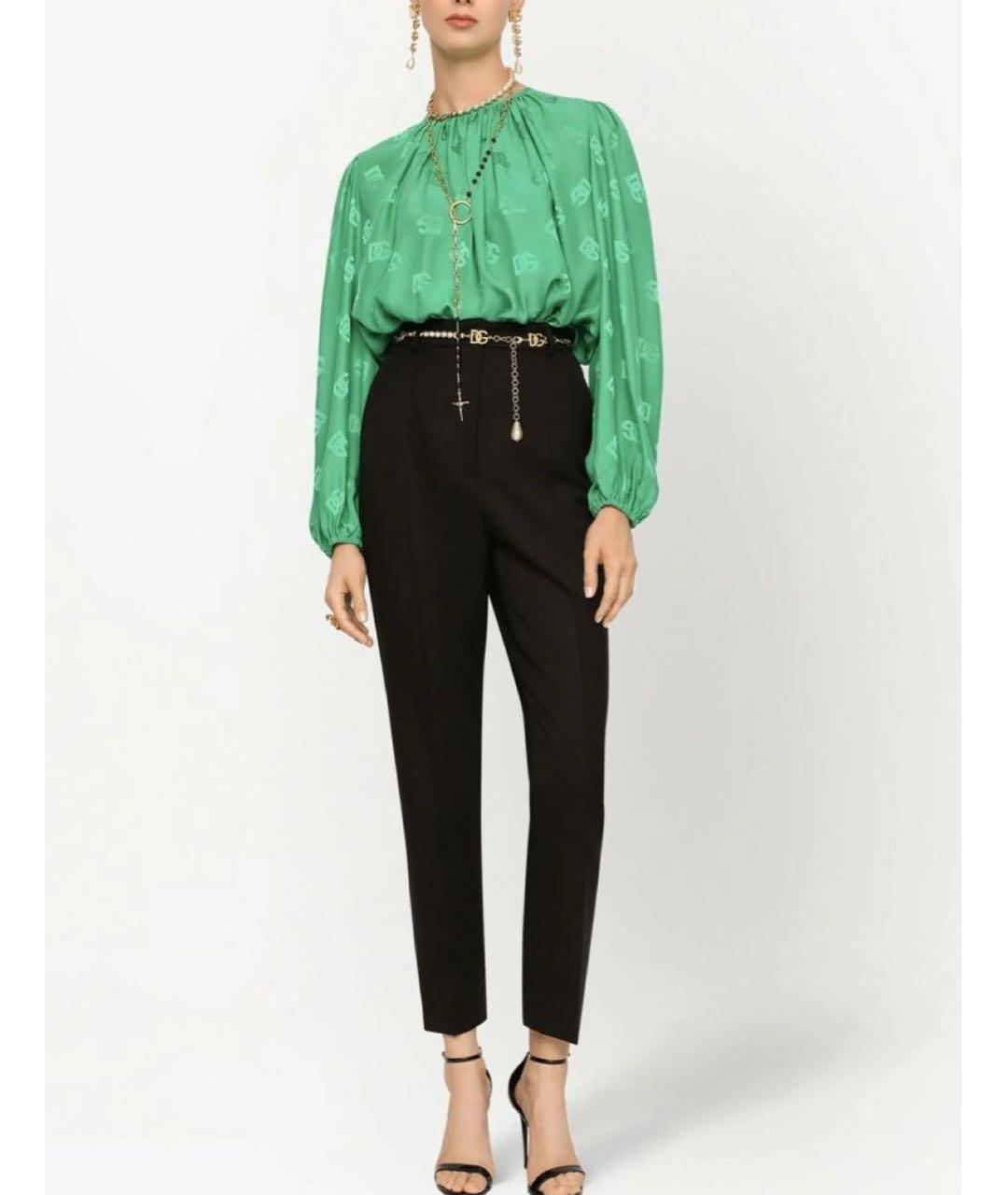 DOLCE&GABBANA Зеленая шелковая блузы, фото 5