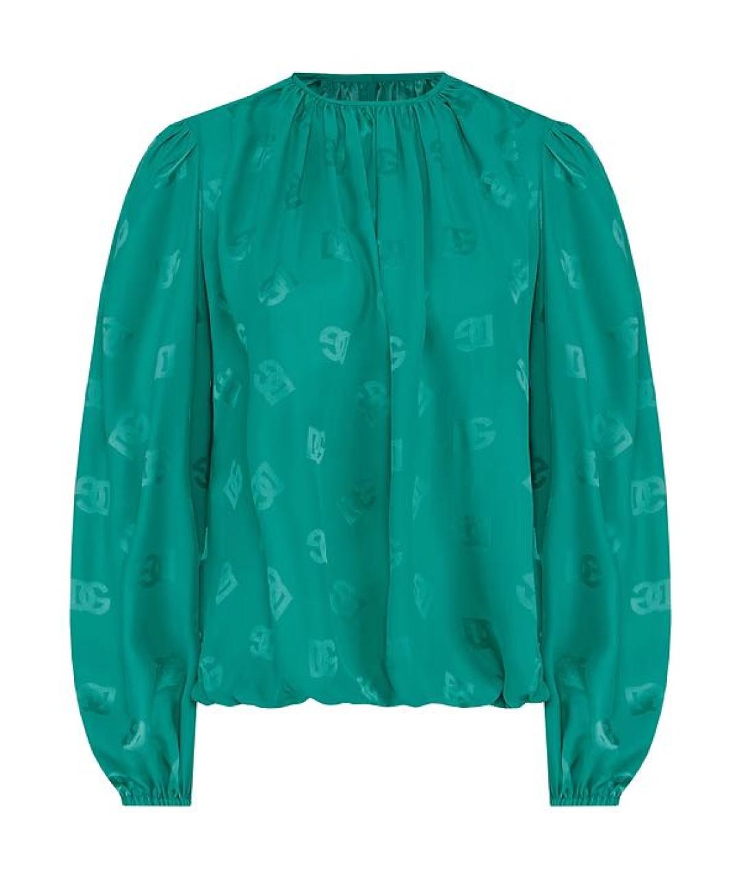 DOLCE&GABBANA Зеленая шелковая блузы, фото 3
