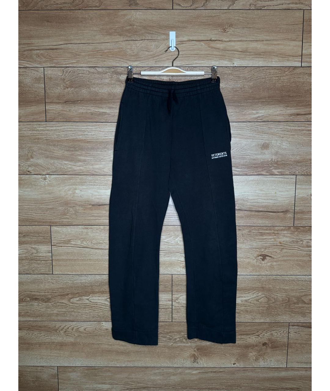 VETEMENTS Черные хлопко-эластановые повседневные брюки, фото 6