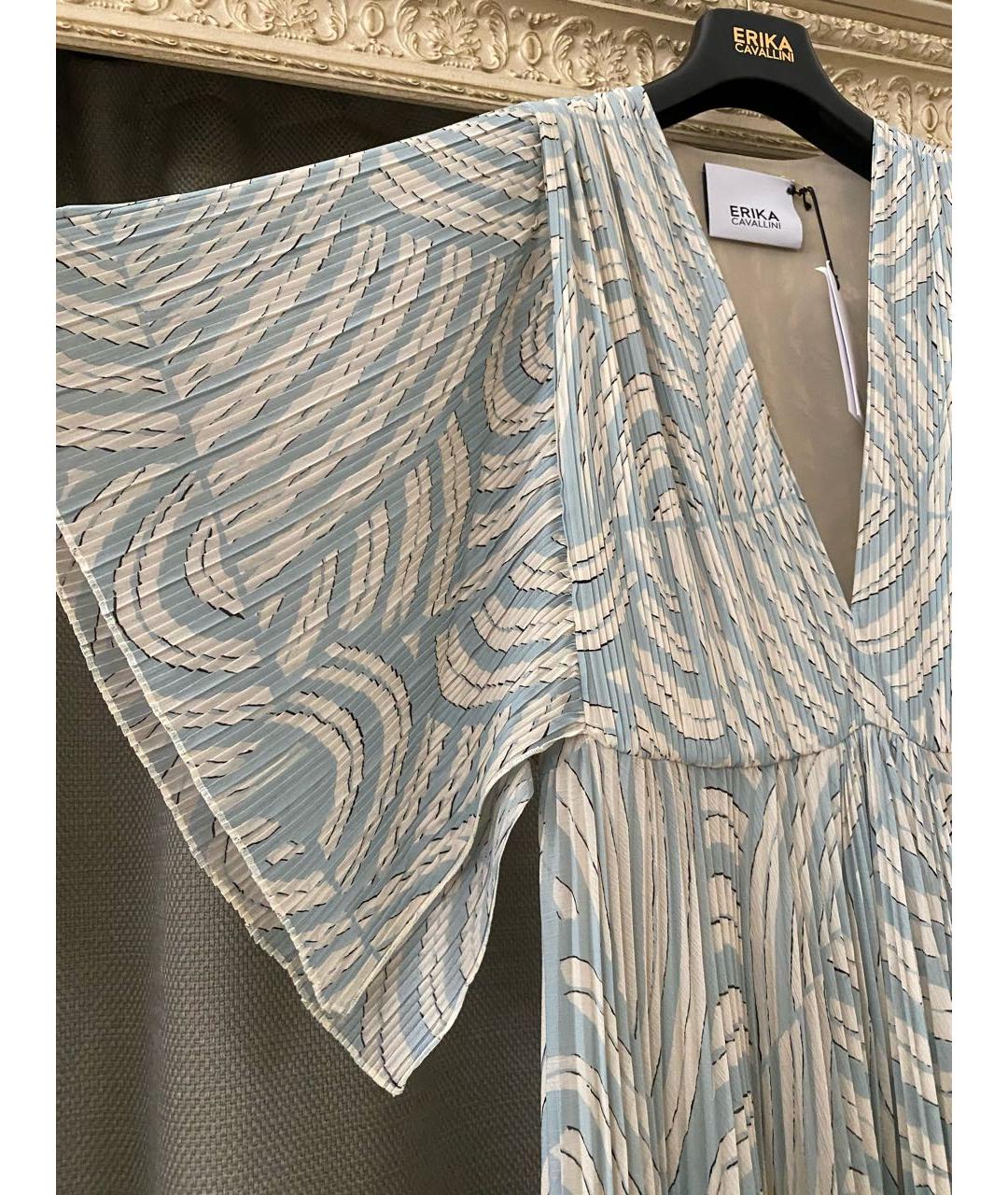 ERIKA CAVALLINI Голубое полиэстеровое вечернее платье, фото 5
