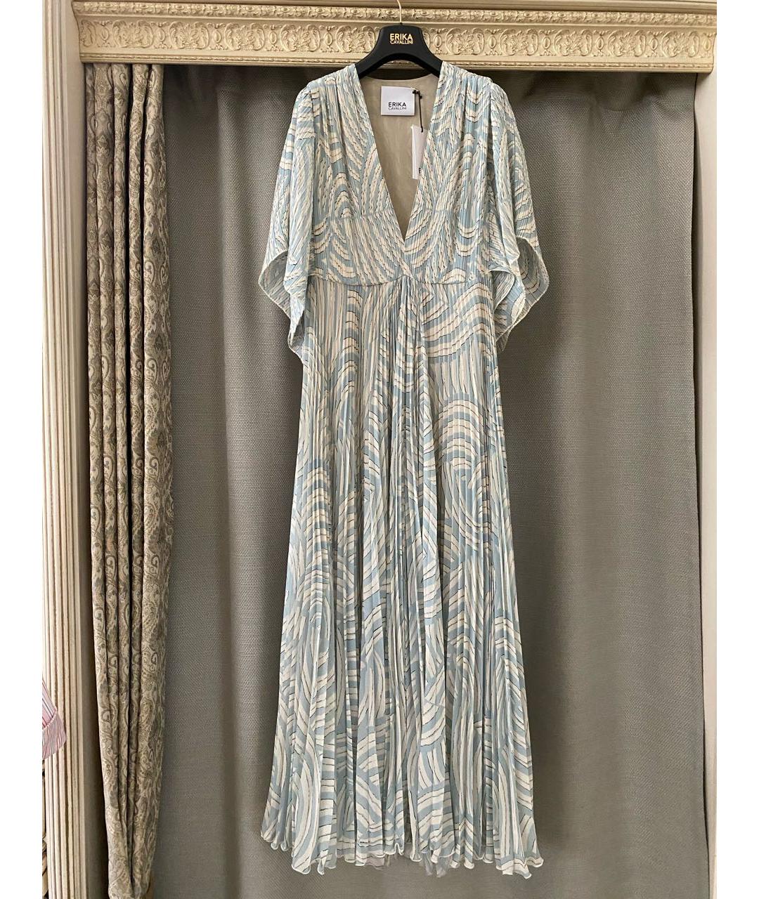 ERIKA CAVALLINI Голубое полиэстеровое вечернее платье, фото 4