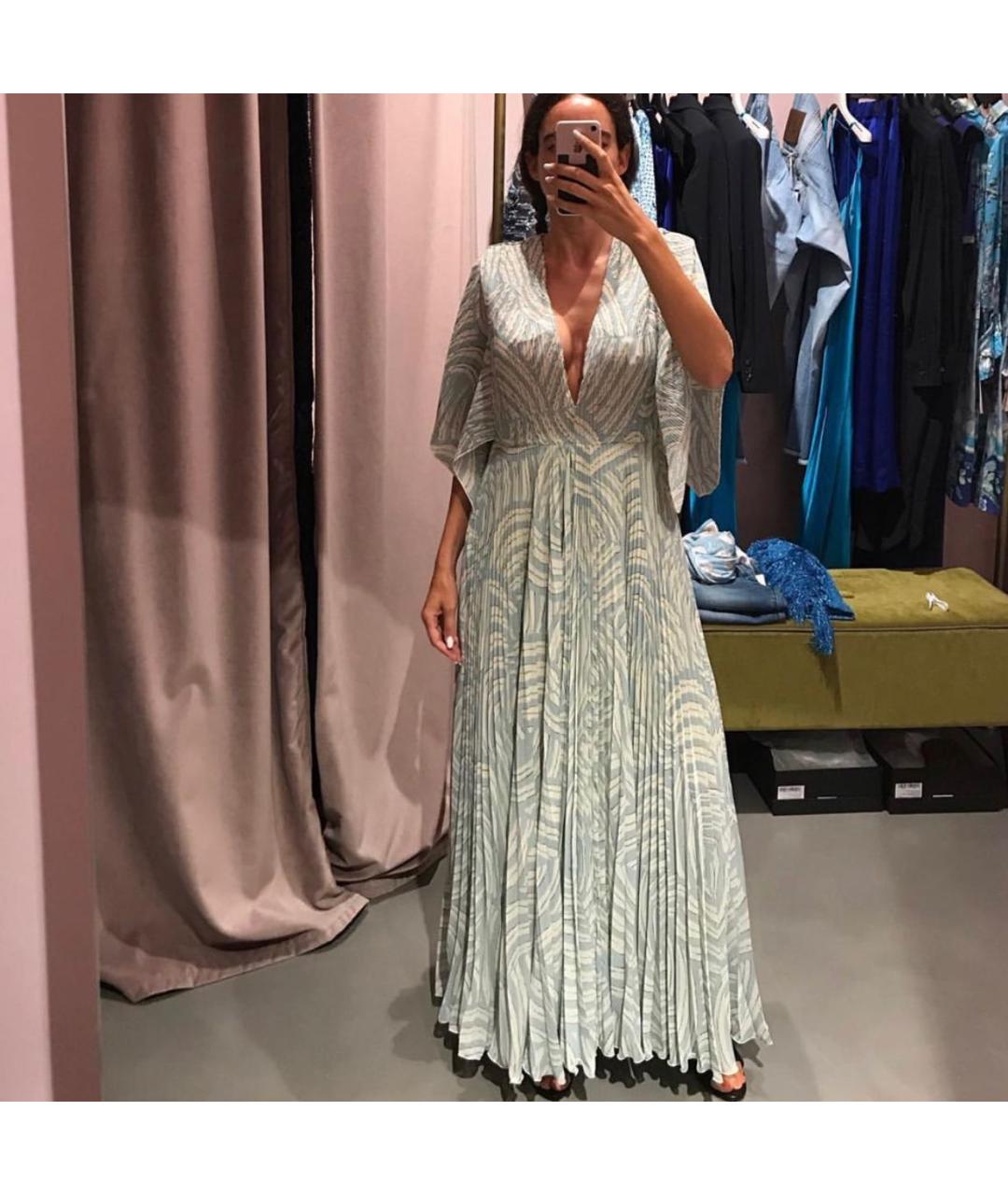 ERIKA CAVALLINI Голубое полиэстеровое вечернее платье, фото 8