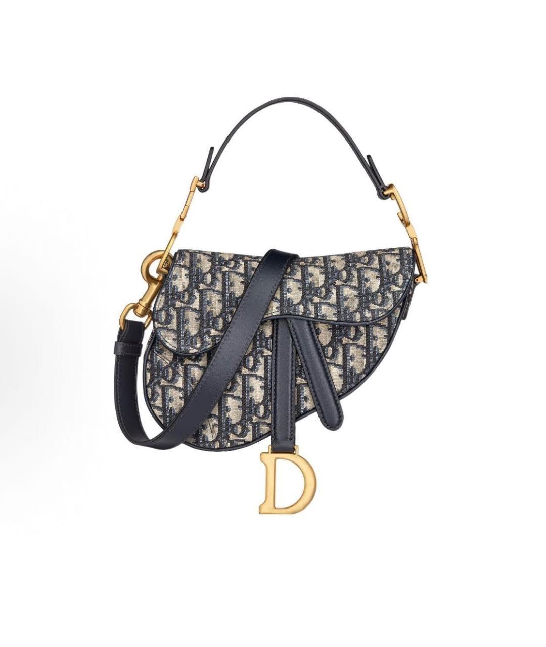 CHRISTIAN DIOR Синяя жаккардовая сумка через плечо, фото 6