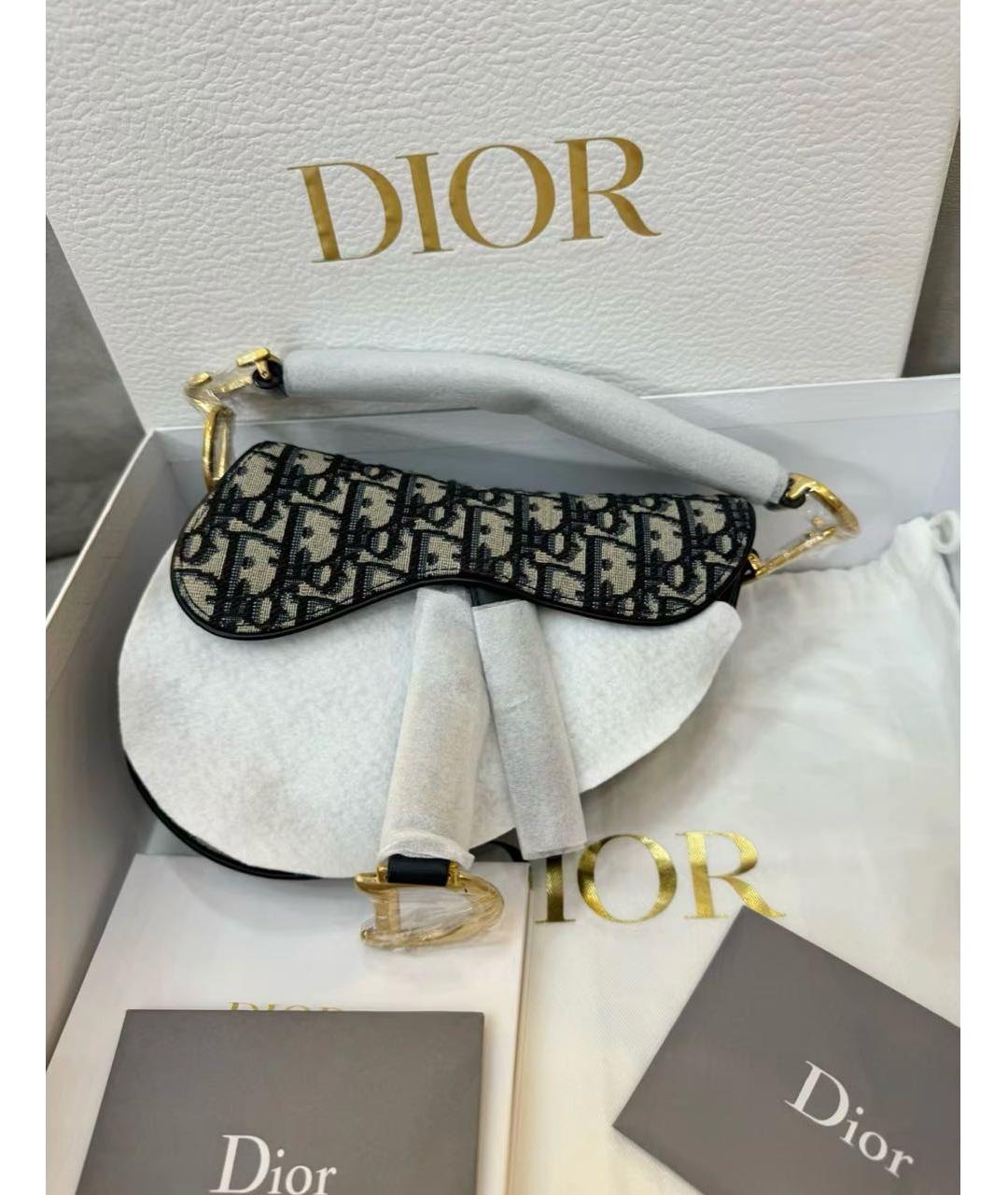 CHRISTIAN DIOR Синяя жаккардовая сумка через плечо, фото 4