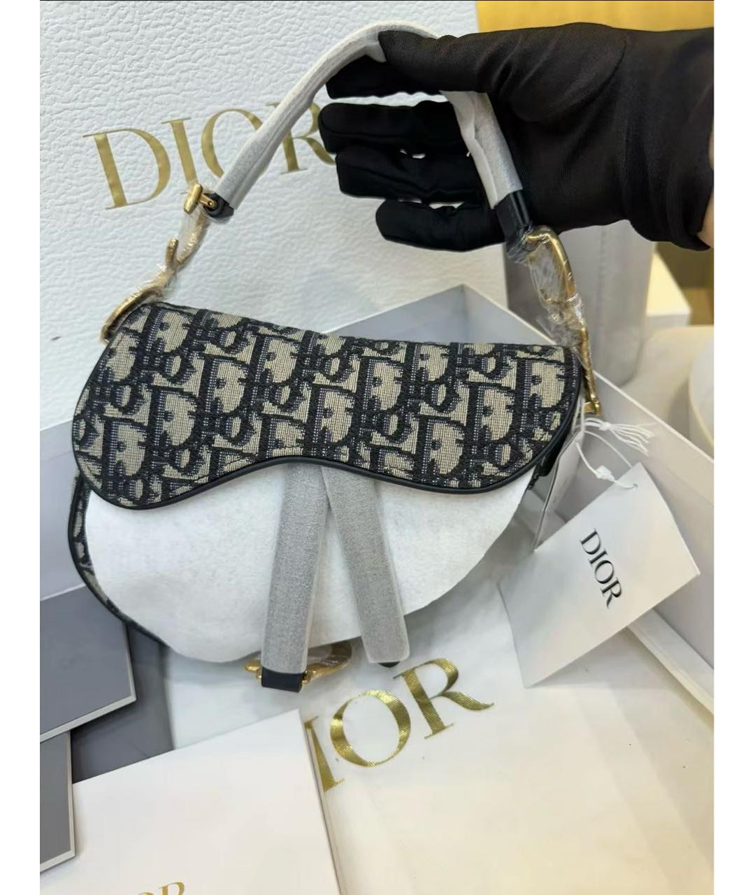 CHRISTIAN DIOR Синяя жаккардовая сумка через плечо, фото 2