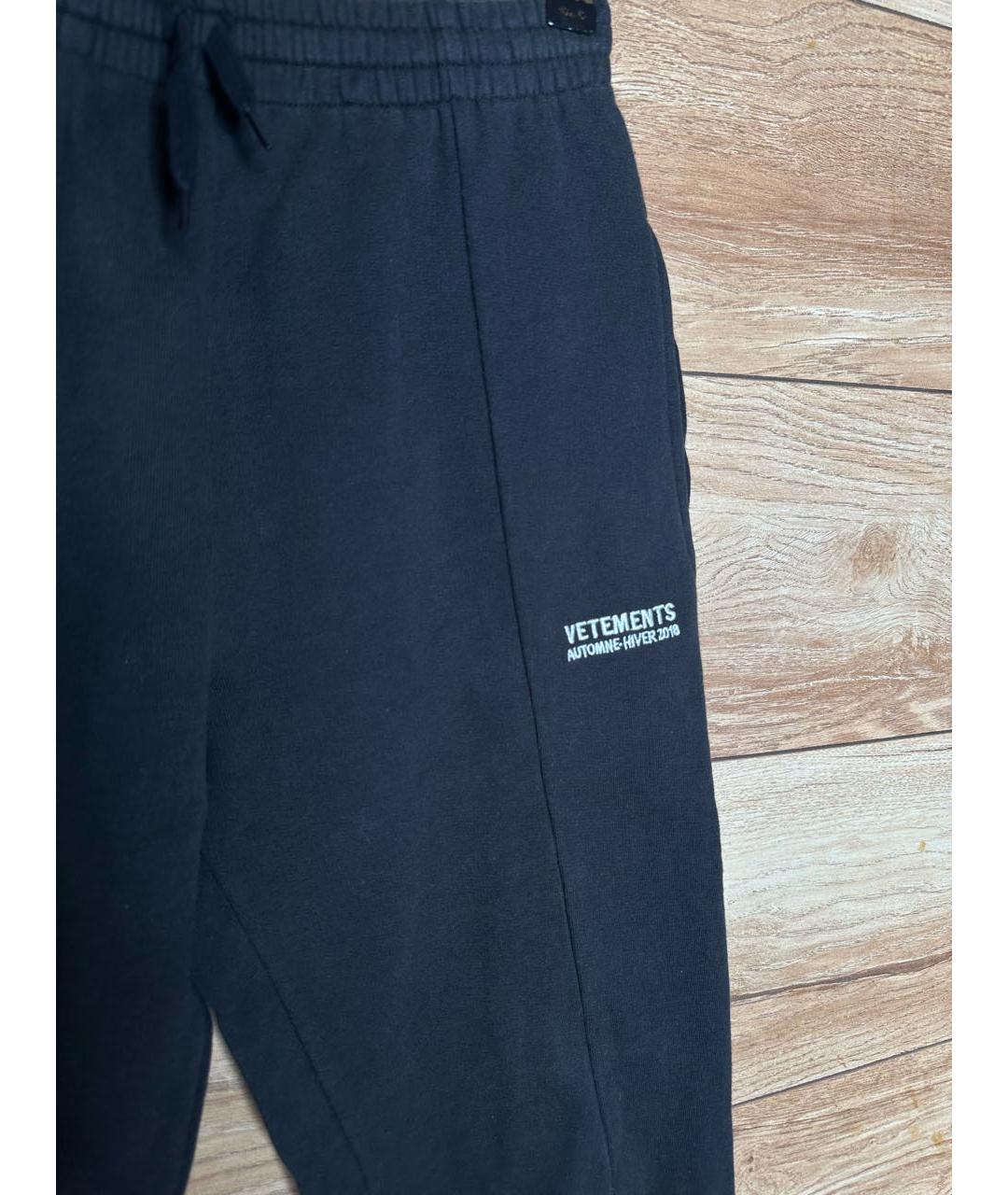 VETEMENTS Черные хлопковые прямые брюки, фото 2