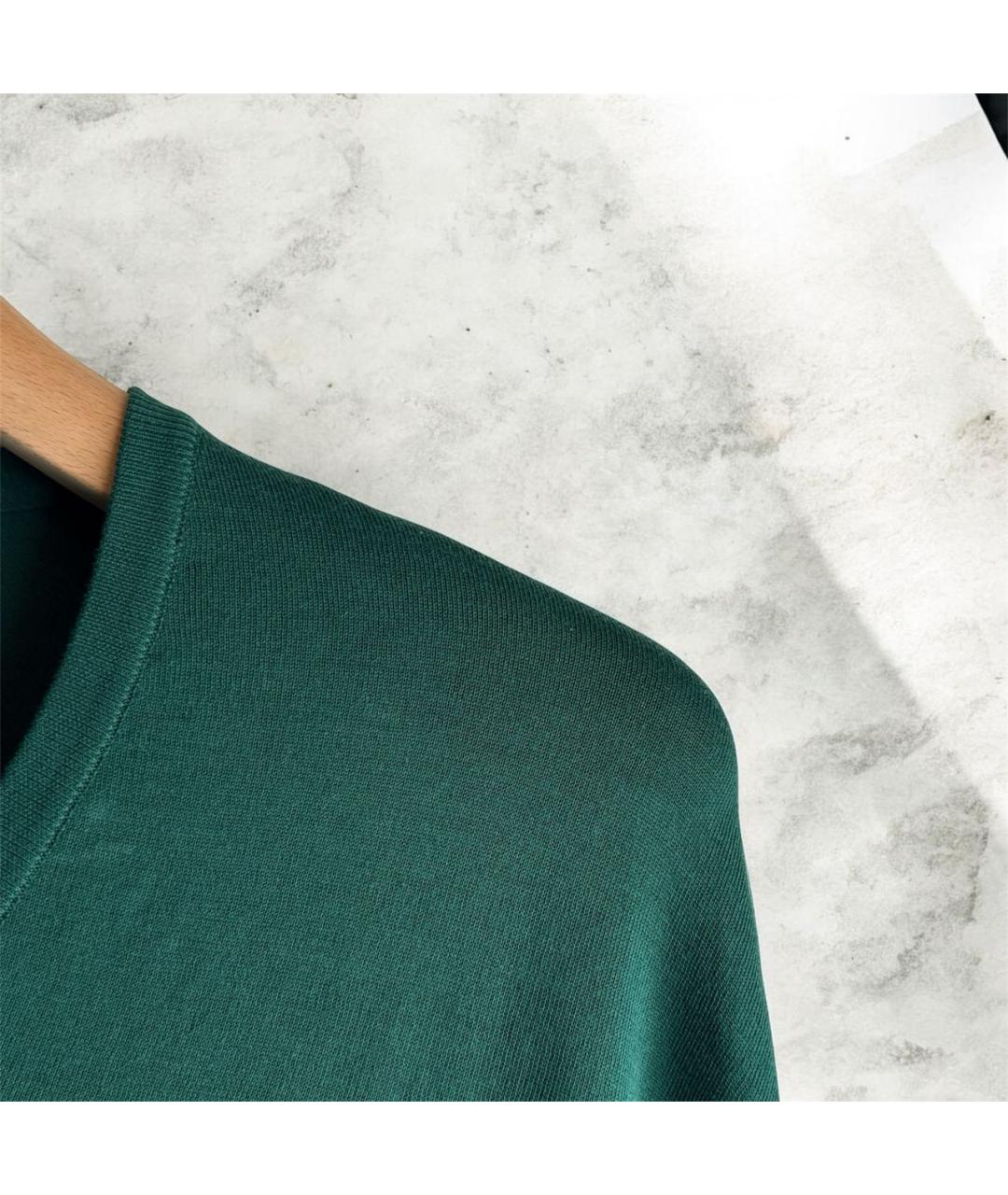 MALO Зеленый хлопковый джемпер / свитер, фото 7
