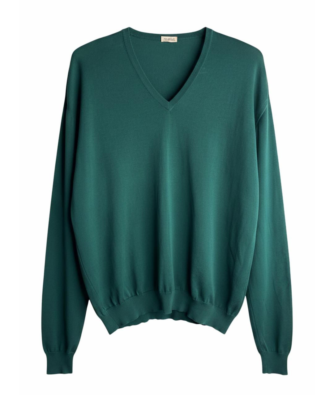 MALO Зеленый хлопковый джемпер / свитер, фото 1