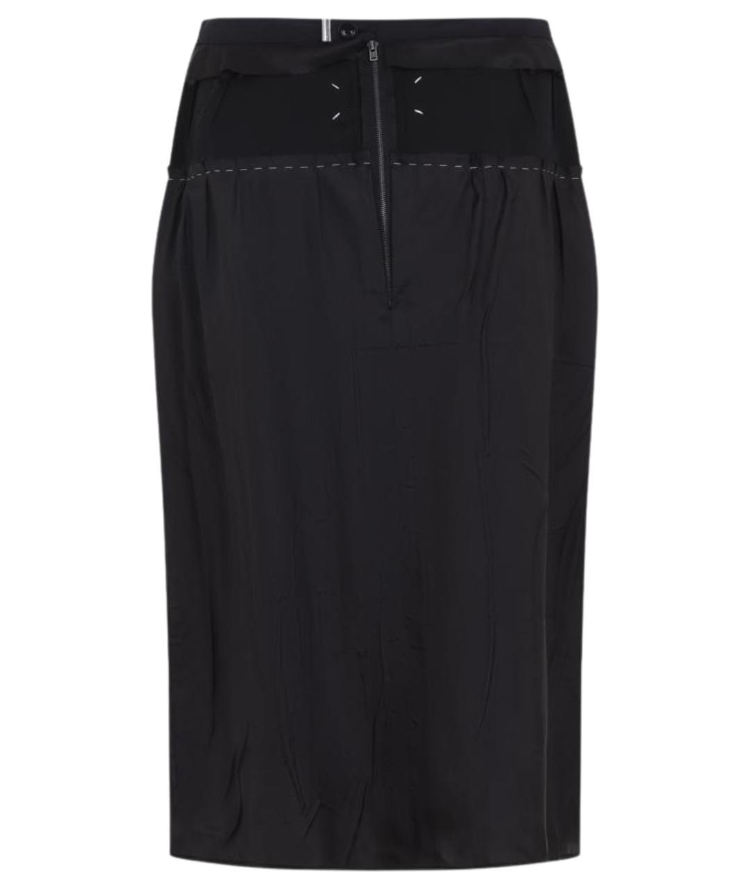 MAISON MARGIELA Черная ацетатная юбка миди, фото 2