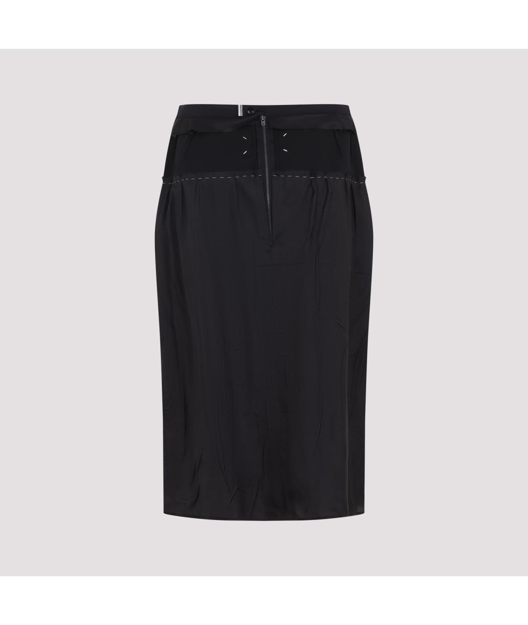 MAISON MARGIELA Черная вискозная юбка миди, фото 3