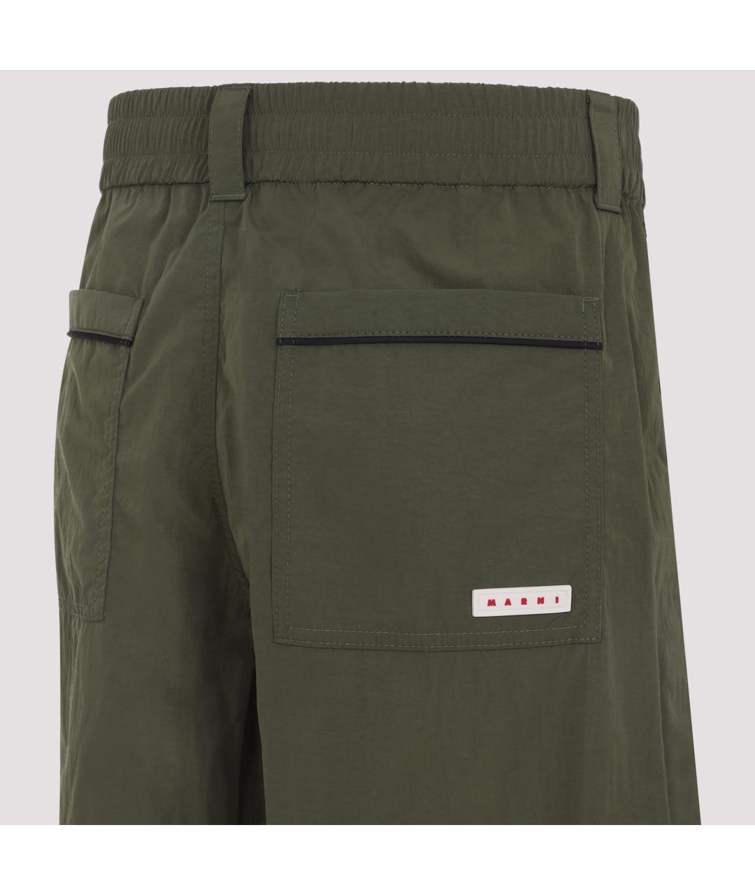 MARNI Зеленые полиамидовые повседневные брюки, фото 4