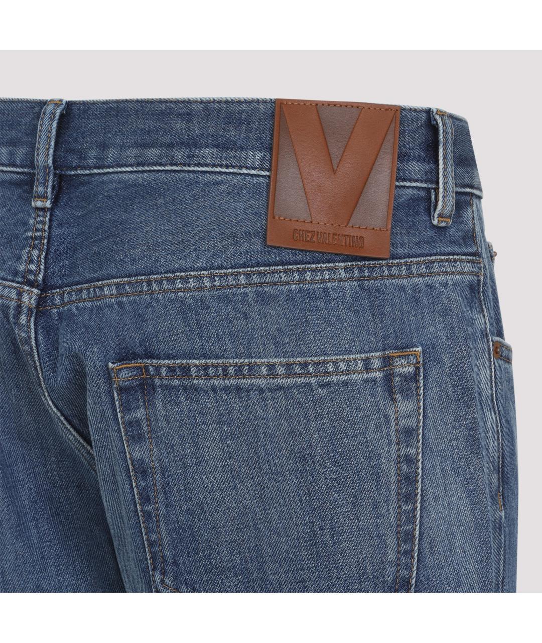 VALENTINO Синие хлопковые прямые джинсы, фото 3