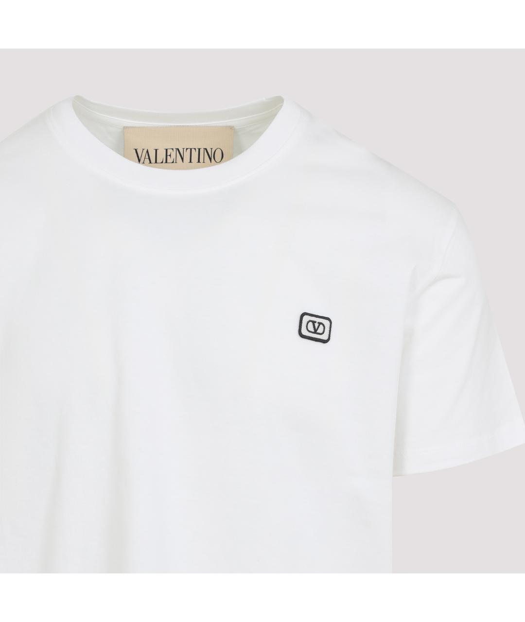 VALENTINO Белая хлопковая футболка, фото 3