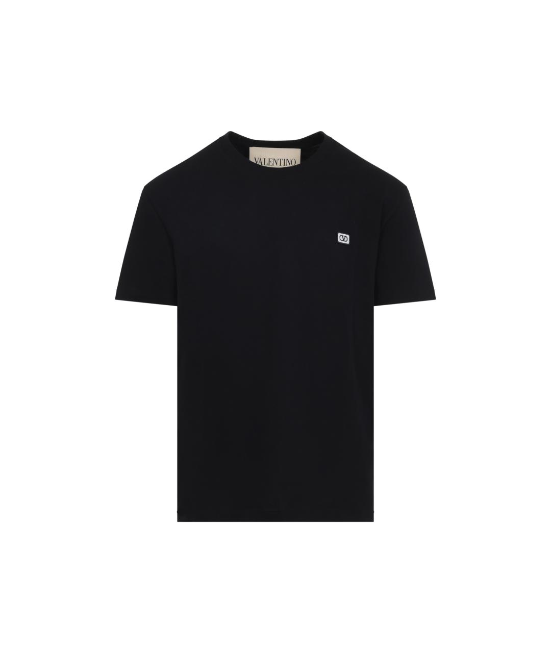 VALENTINO Черная хлопковая футболка, фото 1