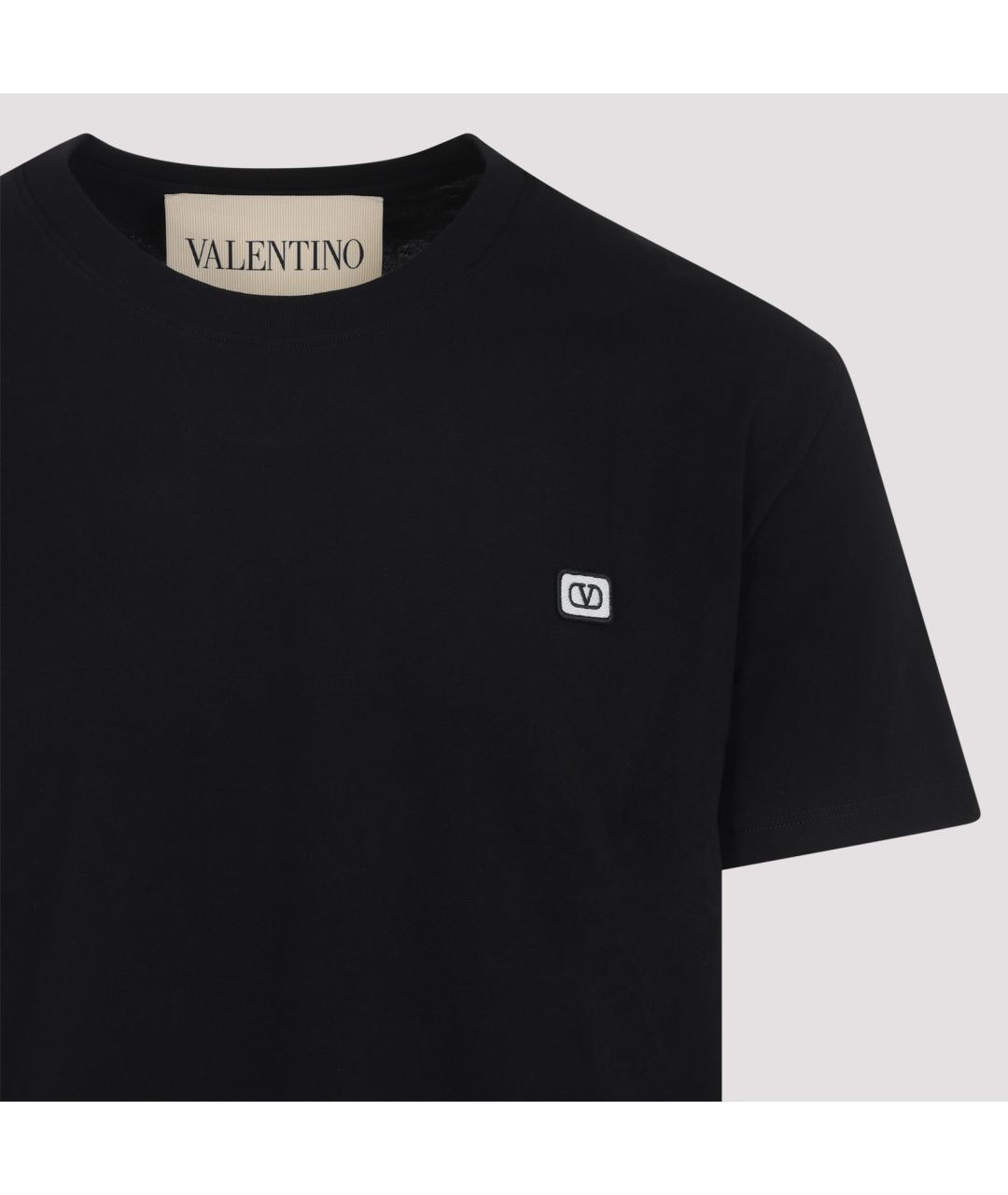VALENTINO Черная хлопковая футболка, фото 3