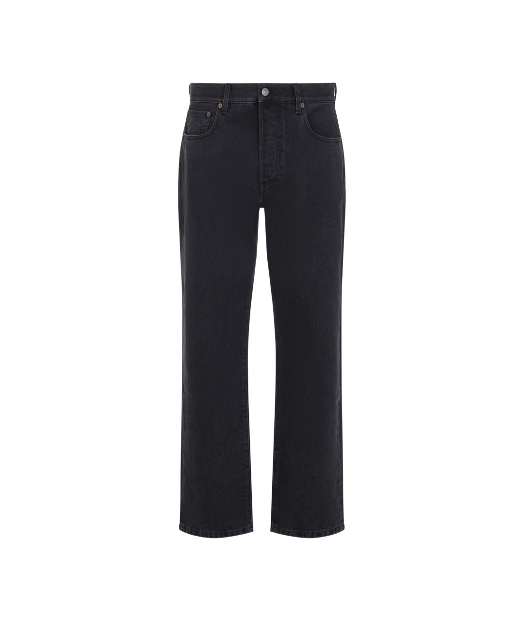 VALENTINO Черные хлопковые прямые джинсы, фото 1